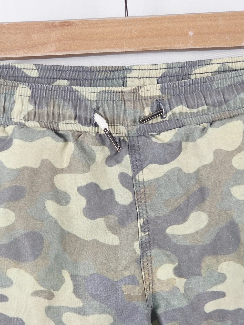OAS Kid Camouflage Drawstring Swim Trunks with Palm Embroidery Size 10